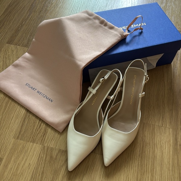 Stuart Weitzman Vinnie Leather Kitten Slingback - Picture 6 of 8